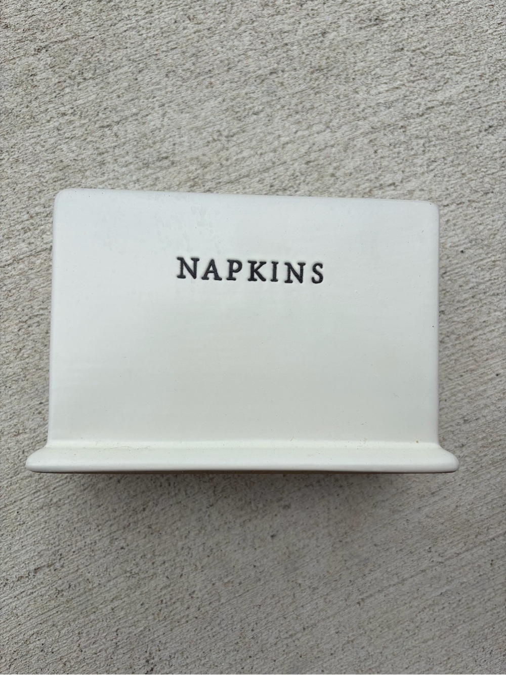 Hearth & Hand Cream Ceramic Napkin Holder with Black Lettering